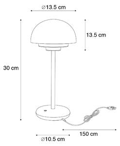 Czarna lampa stołowa z akumulatorem LED i 3-stopniowym dotykowym ściemniaczem – Maureen Oswietlenie wewnetrzne