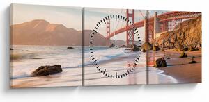 Obraz - Golden Gate Bridge (z zegarem) (90x30 cm)