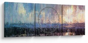 Obraz - Abstrakcja (z zegarem) (90x30 cm)