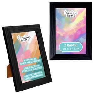 Sosnowa Ramka na Zdjęcia | CREATIVE HOME | 2-pak 10x15cm | Czarny