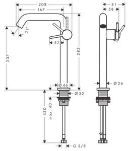 Bateria umywalkowa HANSGROHE Tecturis S 240 Fine CoolStart Ecosmart 73370000