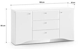 Komoda BLANC 02 2D3S 160 biaÅy poÅysk