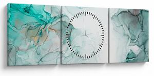 Obraz - Atramentowa abstraakcja 2 (z zegarem) (90x30 cm)