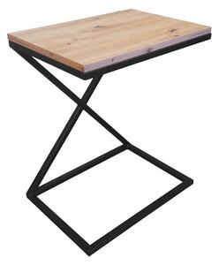 Stolik pomocniczy X LOFT boczny dąb craft podstawa czarna