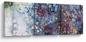 Obraz - Abstrakcja (z zegarem) (90x30 cm)
