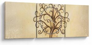 Obraz - Drzewo życia (z zegarem) (90x30 cm)