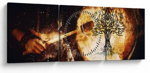 Obraz - Tajemnicze drzewo życia (z zegarem) (90x30 cm)