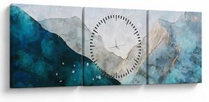 Obraz - Rysunek gór (z zegarem) (90x30 cm)