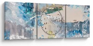 Obraz - Abstrakcja (z zegarem) (90x30 cm)