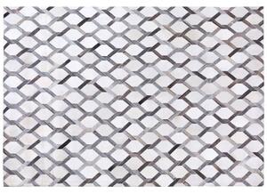 Prostokątny dywan skórzany 160 x 230 cm geometryczny wzór szary Aydin Beliani