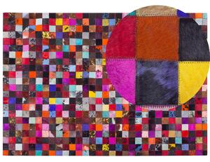 Nowoczesny dywan chodnik 160 x 230 cm skórzany patchworkowy wielokolorowy Enne Beliani