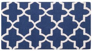 Wełniany dywan marokańska koniczyna 80 x 150 cm granatowy tkany ręcznie Silvan Beliani