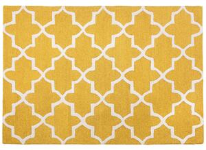 Wełniany dywan marokańska koniczyna 160 x 230 cm żółty tkany ręcznie Silvan Beliani