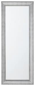 Nowoczesne lustro ścienne srebrna rama prostokątna zdobiona 50 x 130 cm Bubry Beliani