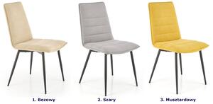 Szare tapicerowane krzesło pikowane - Zifo