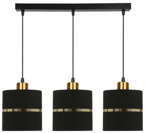 Lampa z 3 abażurami do salonu czarny + złoto - Z037-Reso