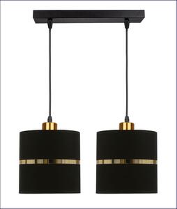 Podwójna lampa wisząca abażurowa do salonu czarny + złoto - Z036-Reso