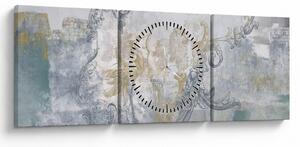 Obraz - Malowidło na ścianie (z zegarem) (90x30 cm)