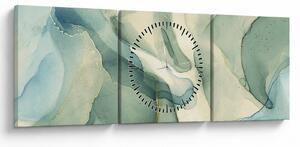 Obraz - Atramentowa abstracja (z zegarem) (90x30 cm)