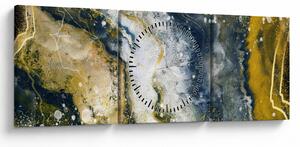 Obraz - Złota abstrakcja (z zegarem) (90x30 cm)