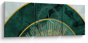 Obraz - Kształty ze złotą teksturą (z zegarem) (90x30 cm)