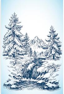 Obraz śnieżnego, bajkowego krajobrazu
