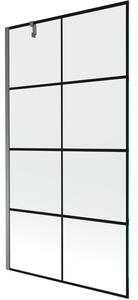 Mexen Next parawan nawannowy 1-skrzydłowy 100 x 150 cm, czarna kratka, gun metal - 895-100-000-00-77-95