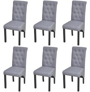 Krzesła stołowe, 6 szt., jasnoszare, tapicerowane tkaniną