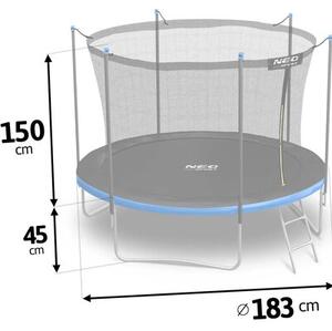 Trampolina NEO-SPORT NS-06W241 FI 183 cm Czarno-niebieski