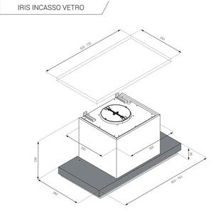 Okap SEENERGY Iris Incasso Vetro 76 BiaÅy