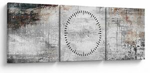 Obraz - Abstrakcyjne teksturowane płótno (z zegarem) (90x30 cm)