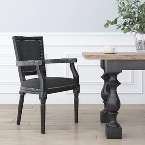 Krzesło stołowe, czarne, obite aksamitem