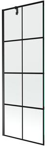 Mexen Next parawan nawannowy 1-skrzydłowy 70 x 150 cm, czarna kratka, czarny - 895-070-000-00-77-70