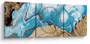 Obraz - Drewno (z zegarem) (90x30 cm)