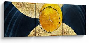 Obraz - Koła (z zegarem) (90x30 cm)