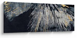 Obraz - Abstrakcja (z zegarem) (90x30 cm)