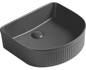 Mexen Grovo umywalka nablatowa ryflowana 41 x 36 cm, czarna mat - 22304285