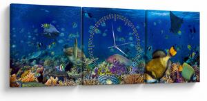 Obraz - Ocean (z zegarem) (90x30 cm)
