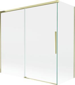 Mexen Rox parawan nawannowy 2-skrzydłowy rozsuwany 160 + 75 x 150 cm, transparent, złoty - 8C9-160-075-50-00