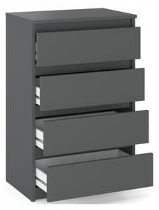 Komoda STIVMEBLE 4 szuflady Szafka 60x33,5x92,5 cm Szary Mat