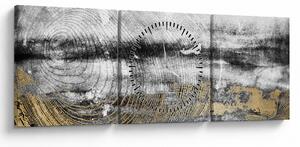 Obraz - Abstrakcja (z zegarem) (90x30 cm)