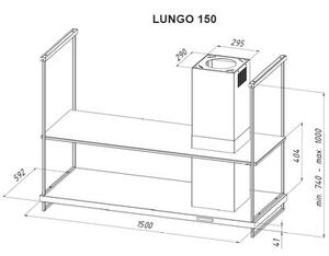 Okap AKPO WK-9 Lungo 150 Czarny mat 471.3m3/h 65dB klasa B