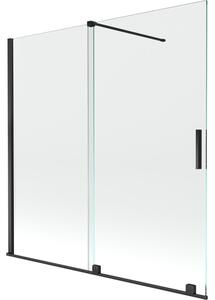 Mexen Velar parawan nawannowy 2-skrzydłowy rozsuwany 160 x 150 cm, transparent, czarny - 896-160-000-01-70