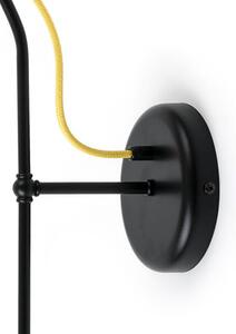 Czarna lampa ścienna Loft Tubo 1 kinkiet z metalowych rurek KOLOROWE KABLE