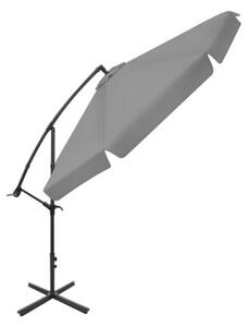 Składany parasol ogrodowy 350 cm XXL 8-ramienny BAUERKRAFT kolor grafitowy