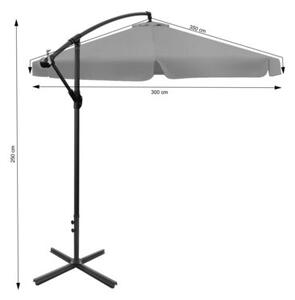 Składany parasol ogrodowy 350 cm XXL 8-ramienny BAUERKRAFT kolor grafitowy
