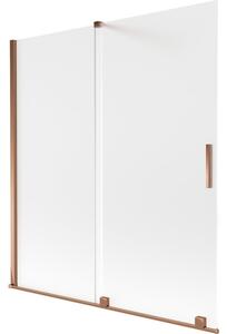 Mexen Velar parawan nawannowy 2-skrzydłowy rozsuwany 150 x 150 cm, szron, różowe złoto - 896-150-000-31-60
