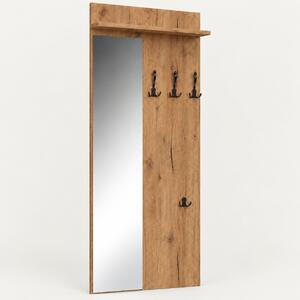 Wieszak z lustrem ścienny 60 cm na ubrania, do przedpokoju | ArtD Home