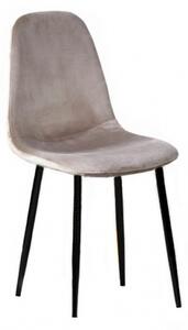 Krzesło tapicerowane do salonu Fox I beżowe nogi czarne welur