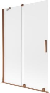 Mexen Velar parawan nawannowy 2-skrzydłowy rozsuwany 120 x 150 cm, szron, różowe złoto - 896-120-000-31-60
